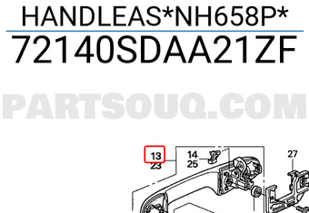 Honda 72140SDAA21ZF HANDLEAS*NH658P*