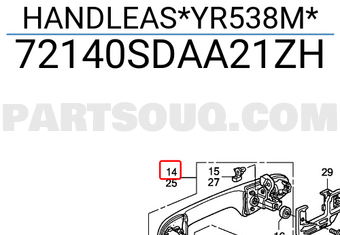 Honda 72140SDAA21ZH HANDLEAS*YR538M*
