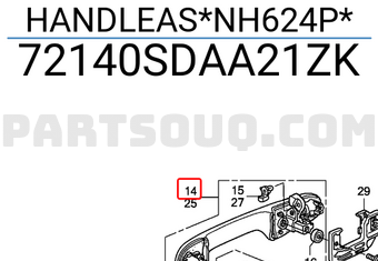 Honda 72140SDAA21ZK HANDLEAS*NH624P*