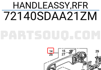Honda 72140SDAA21ZM HANDLEASSY,RFR
