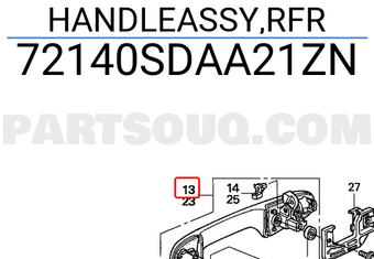 Honda 72140SDAA21ZN HANDLEASSY,RFR