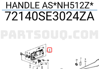 Honda 72140SE3024ZA HANDLE AS*NH512Z*