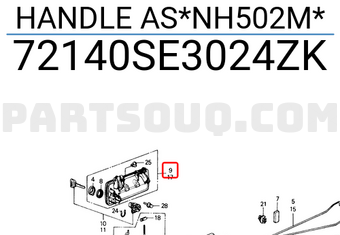 Honda 72140SE3024ZK HANDLE AS*NH502M*