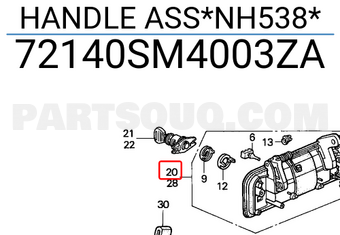 Honda 72140SM4003ZA HANDLE ASS*NH538*