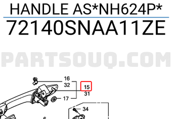 Honda 72140SNAA11ZE HANDLE AS*NH624P*
