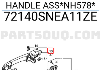 Honda 72140SNEA11ZE HANDLE ASS*NH578*