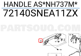 Honda 72140SNEA11ZX HANDLE AS*NH737M*