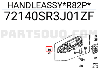 Honda 72140SR3J01ZF HANDLEASSY*R82P*
