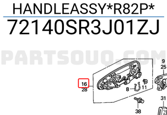 Honda 72140SR3J01ZJ HANDLEASSY*R82P*