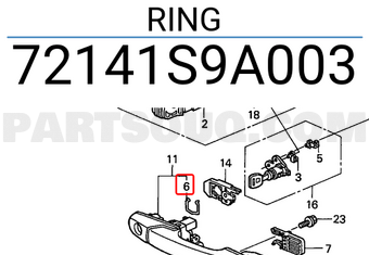Honda 72141S9A003 RING