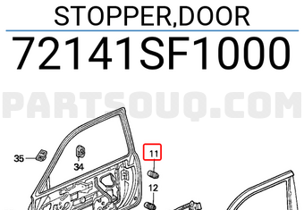 Honda 72141SF1000 STOPPER,DOOR