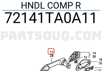 Honda 72141TA0A11 HNDL COMP R