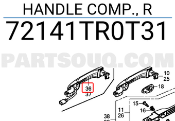 Honda 72141TR0T31 HANDLE COMP., R