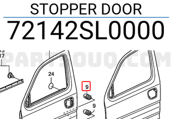 Honda 72142SL0000 STOPPER DOOR