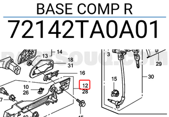 Honda 72142TA0A01 BASE COMP R