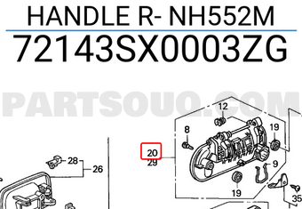 Honda 72143SX0003ZG HANDLE R- NH552M