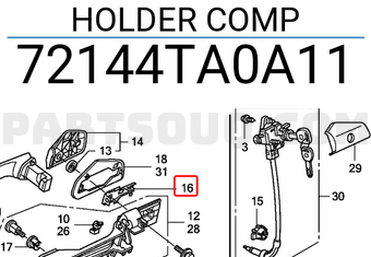 Honda 72144TA0A11 HOLDER COMP