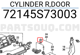 Honda 72145S73003 CYLINDER R,DOOR