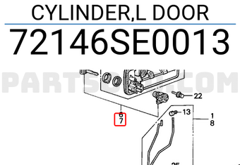 Honda 72146SE0013 CYLINDER,L DOOR