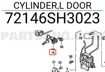 Honda 72146SH3023 CYLINDER,L DOOR
