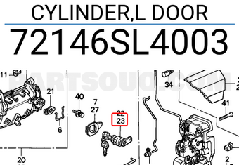 Honda 72146SL4003 CYLINDER,L DOOR