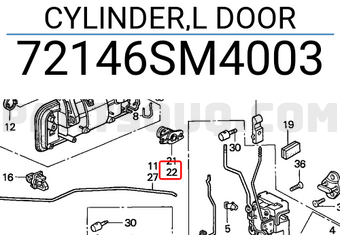 Honda 72146SM4003 CYLINDER,L DOOR