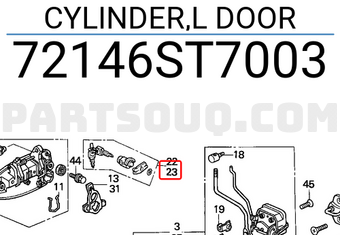 Honda 72146ST7003 CYLINDER,L DOOR