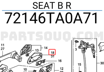 Honda 72146TA0A71 SEAT B R
