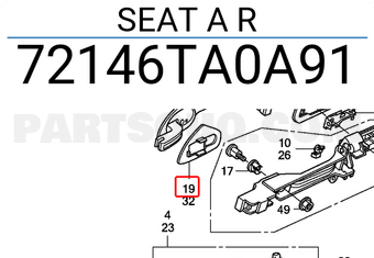 Honda 72146TA0A91 SEAT A R