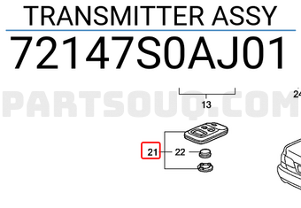 Honda 72147S0AJ01 TRANSMITTER ASSY