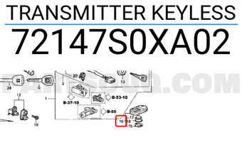 Honda 72147S0XA02 TRANSMITTER KEYLESS