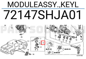 Honda 72147SHJA01 MODULEASSY.,KEYL