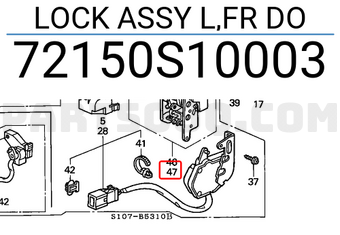 Honda 72150S10003 LOCK ASSY L,FR DO