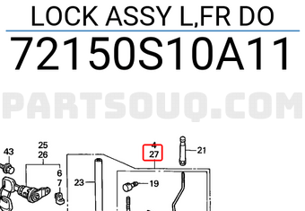 Honda 72150S10A11 LOCK ASSY L,FR DO