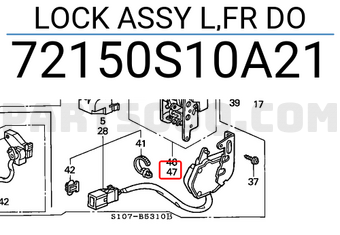 Honda 72150S10A21 LOCK ASSY L,FR DO