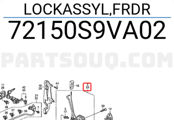 Honda 72150S9VA02 LOCKASSYL,FRDR