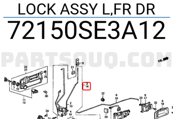 Honda 72150SE3A12 LOCK ASSY L,FR DR