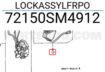 Honda 72150SM4912 LOCKASSYLFRPO