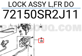 Honda 72150SR2J11 LOCK ASSY L,FR DO