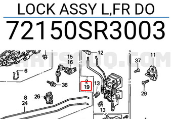 Honda 72150SR3003 LOCK ASSY L,FR DO