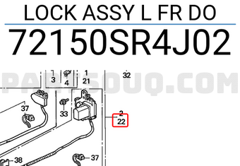 Honda 72150SR4J02 LOCK ASSY L FR DO