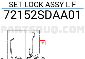 Honda 72152SDAA01 SET LOCK ASSY L F