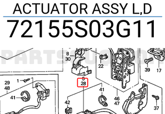 Honda 72155S03G11 ACTUATOR ASSY L,D