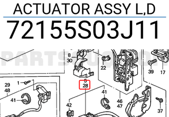 Honda 72155S03J11 ACTUATOR ASSY L,D