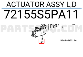 Honda 72155S5PA11 ACTUATOR ASSY L,D
