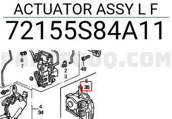 Honda 72155S84A11 ACTUATOR ASSY L F