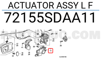 Honda 72155SDAA11 ACTUATOR ASSY L F