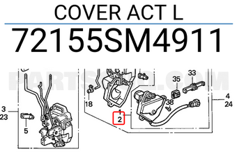 Honda 72155SM4911 COVER ACT L