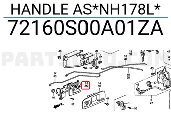 Honda 72160S00A01ZA HANDLE AS*NH178L*