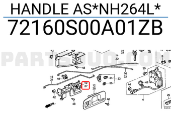 Honda 72160S00A01ZB HANDLE AS*NH264L*